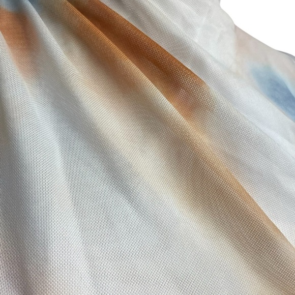 Shein Essence Mock Neck Sleeveless Mesh Tie-Dye Ruched Tank Top Top Size 6 - Picture 4 of 11